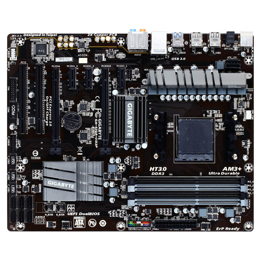 Mother Gigabyte GA970AUD3P DDR3 AMD AM3+ Gibson Soluções em Tecnologia