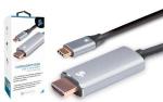 Cabo Conversor 2 em 1 USB-C para  HDMI Fêmea  e USB C 5+, 7cm, Alumínio - 018-7454
