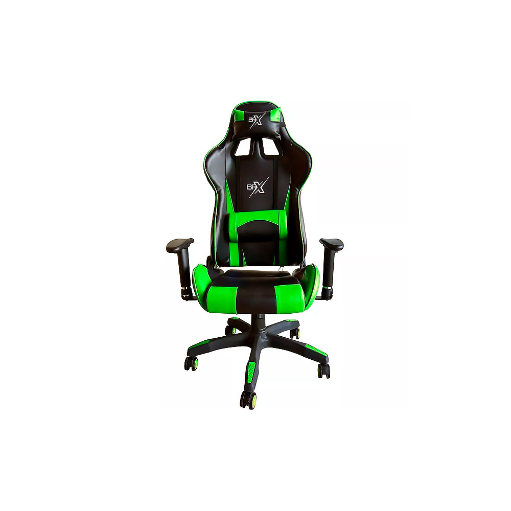 Cadeira Gamer Br-X Com 5 Rodas Preto e  Verde