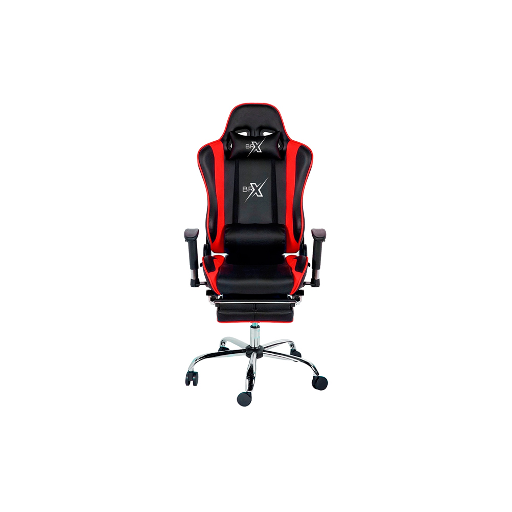Cadeira Gamer Br-X Racer Com Braços 4D e Descanço de Pés Red e Black D-364