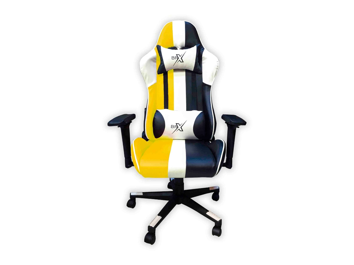 Cadeira Gamer Br-X Racer Com Braços 4D Yellow, Whyte, Black D-363