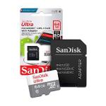 Cartão MicroSD SanDisk Ultra MicroSDXC UHS-I, 64GB, com Adaptador - SDSQUNR-064G-GN3MA