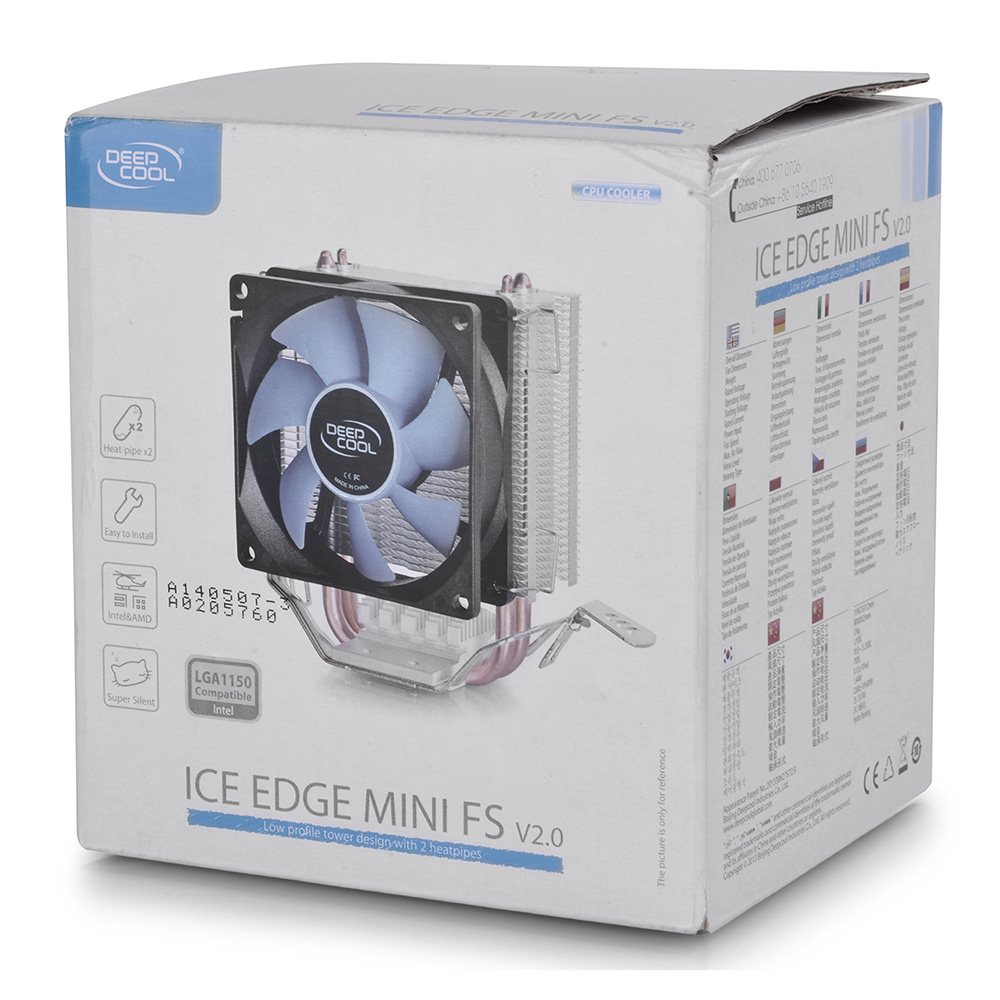 Cooler DeepCool Ice Edge Mini FS V2.0 para Intel/AMD Heat-pipe x2 Super Silent DP-MCH2-IEMV2