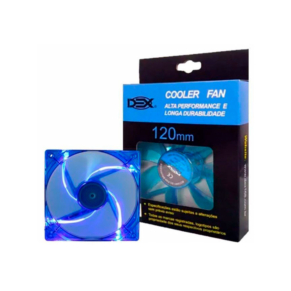 Cooler Fan 120mm Com Led Azul Dex - Dx-12L