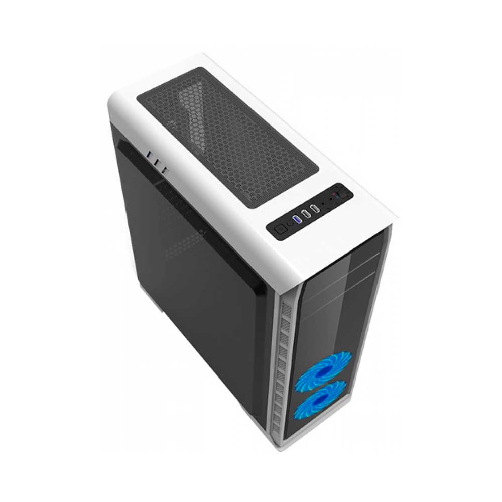 Gabinete Gamer Gamemax Elysium G503X sem Fonte, Mid Tower, USB 3.0, Preto com 3 Fans RGB - G503X White ,,