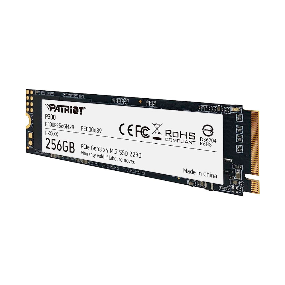 SSD 256 GB Patriot P300, M.2 2280, PCIe Gen3X4, Leitura: 1700MB/s e Gravação: 1100MB/s - P300P256GM28.
