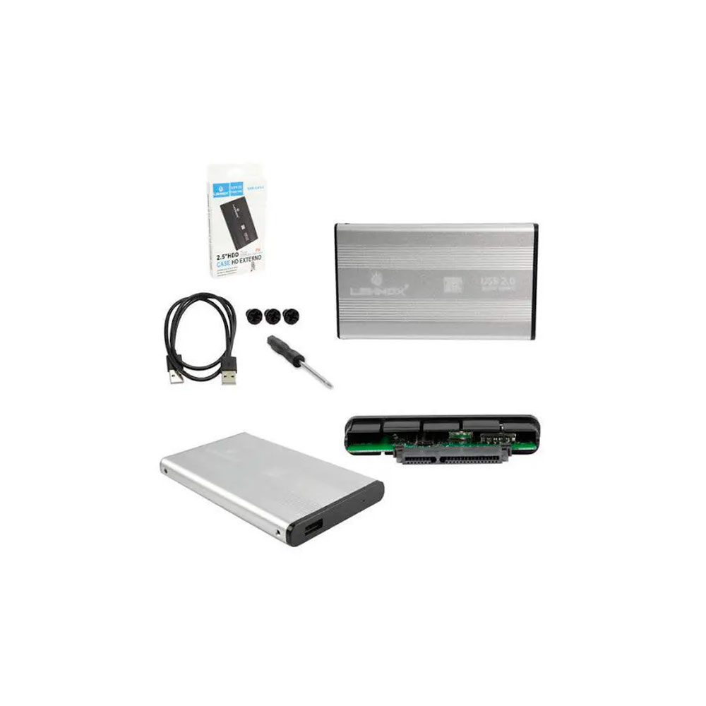 Case  p/ HD 2.5´ Notebook USB 3.0 SATA Prata  LEHMOX  - LEY-33