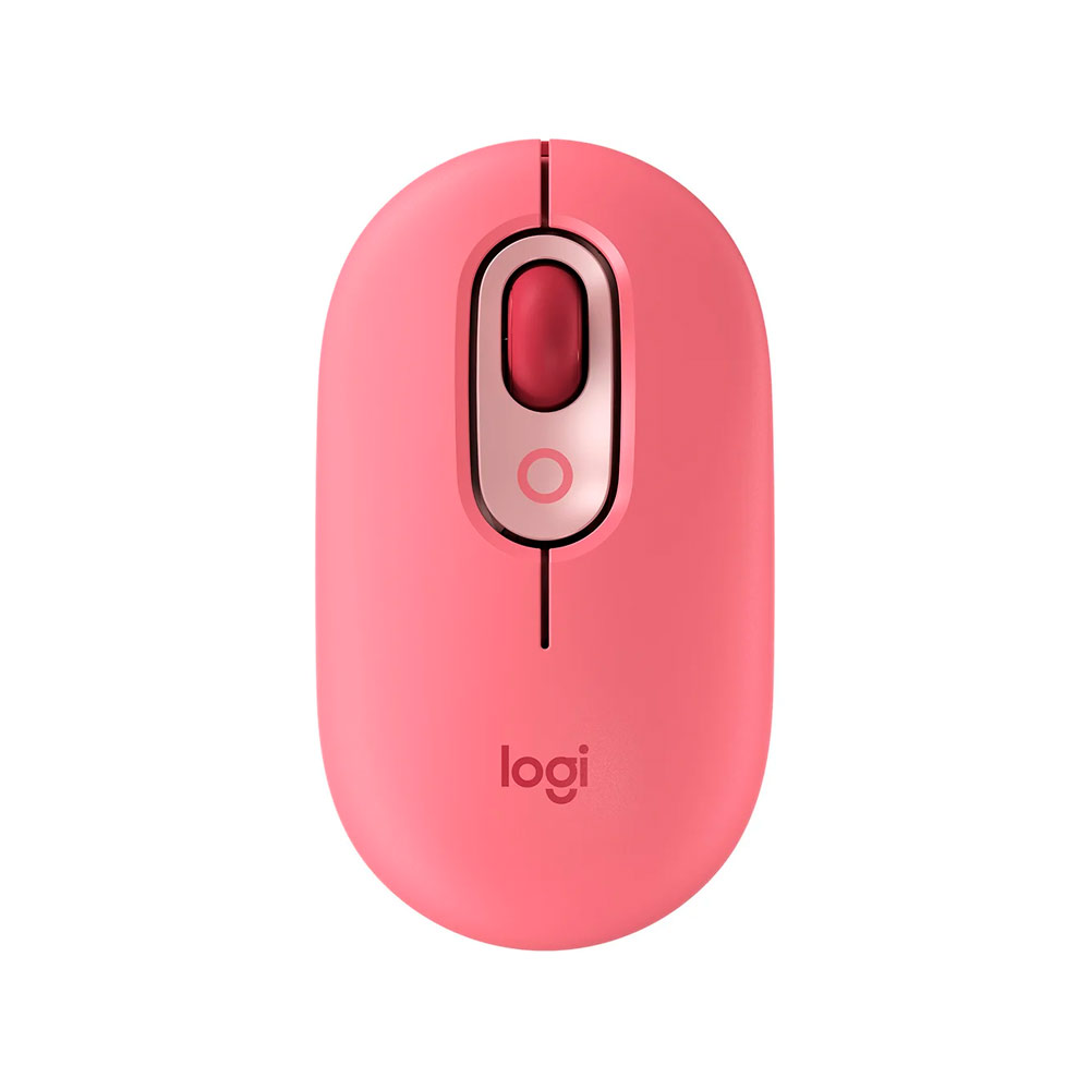 Mouse Sem Fio Logitech Pop, 4000 Dpi, Botão Emoji Customizável, Silenttouch, Compacto, Usb, Bluetooth, Rosa Heartbreaker - 910-006551