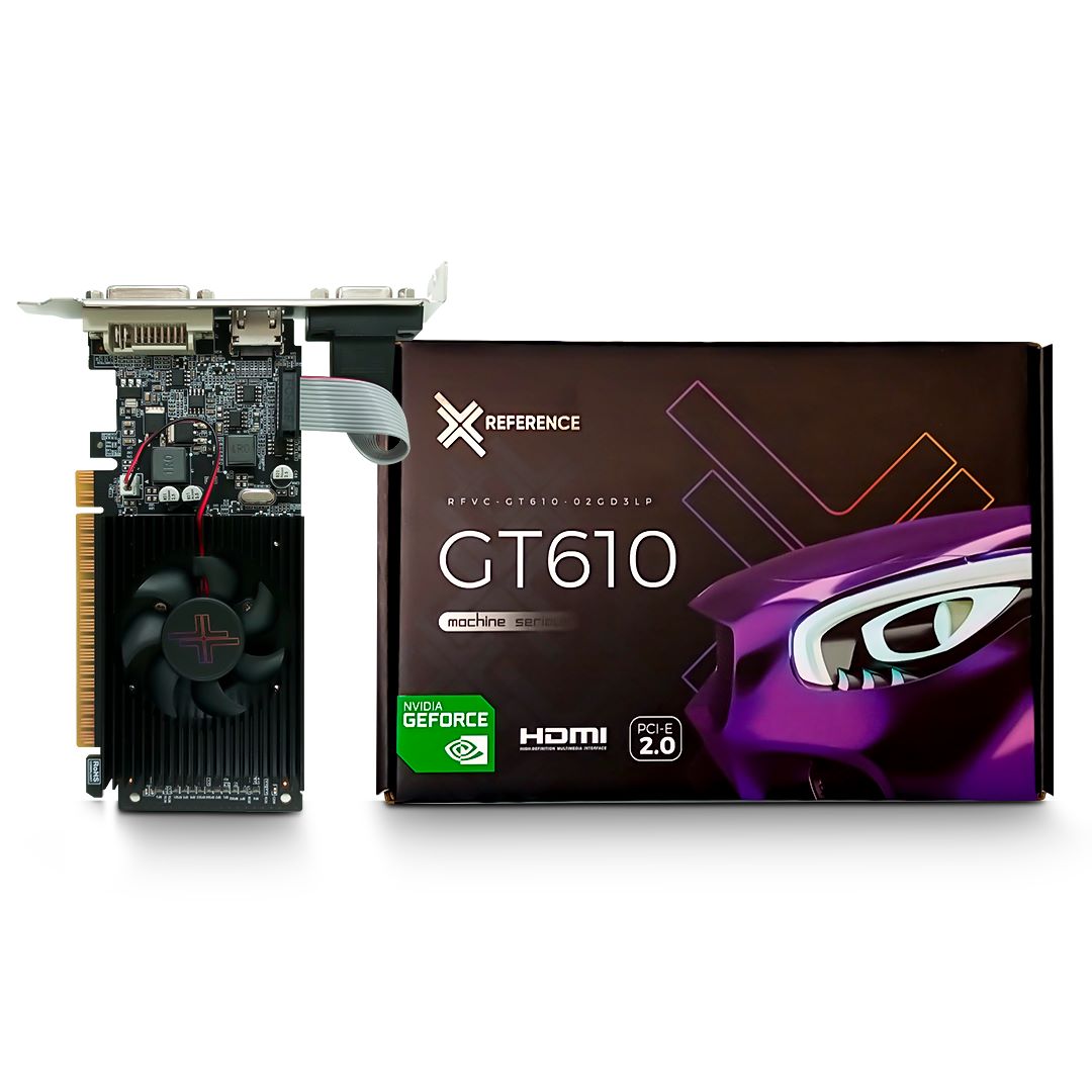 Placa de Vídeo Reeference GeForce GT 610 2GB DDR3 - RFVC-GT610-2GD3LP