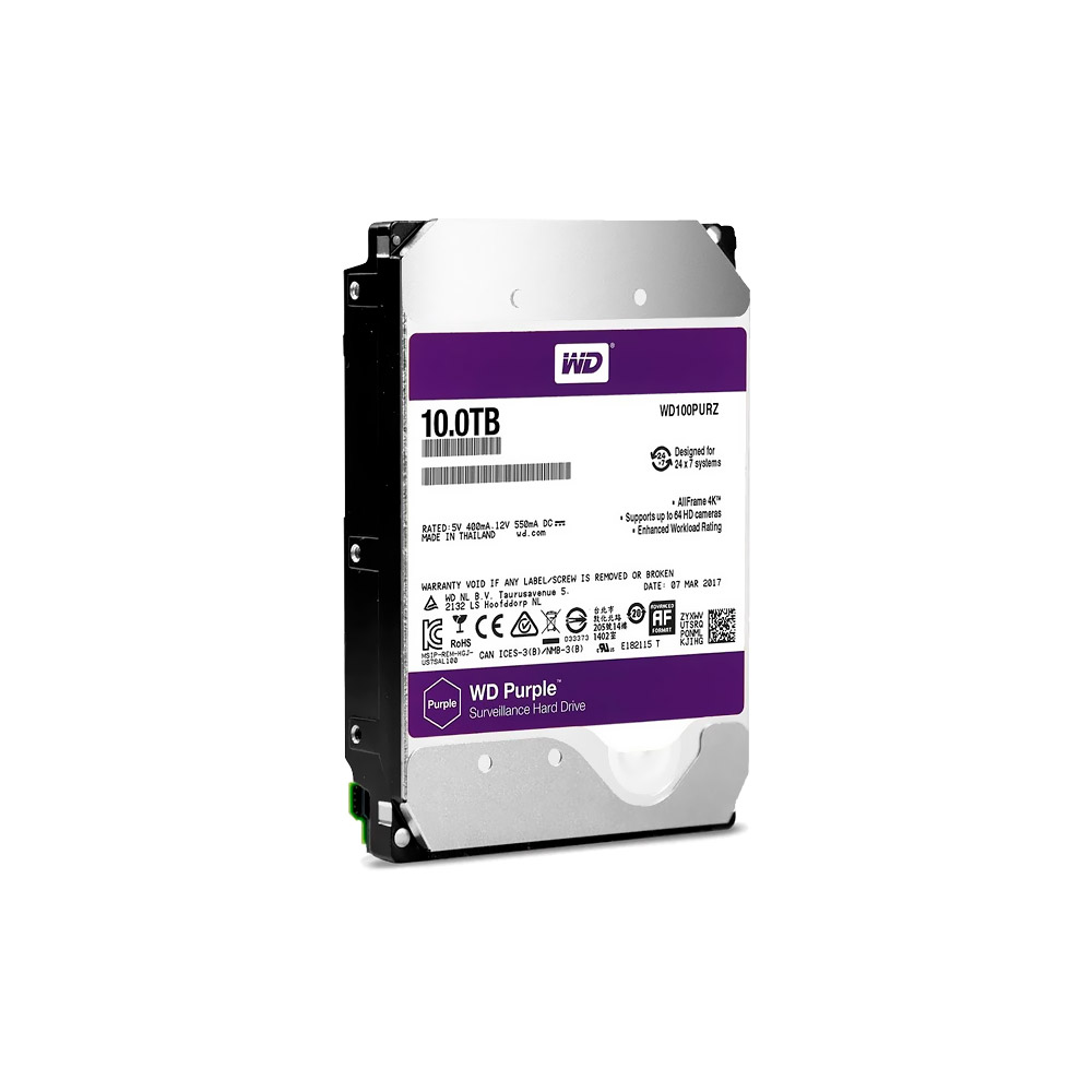 HD 10TB SATA Western Digital Purple Surveillance WD100PURZ