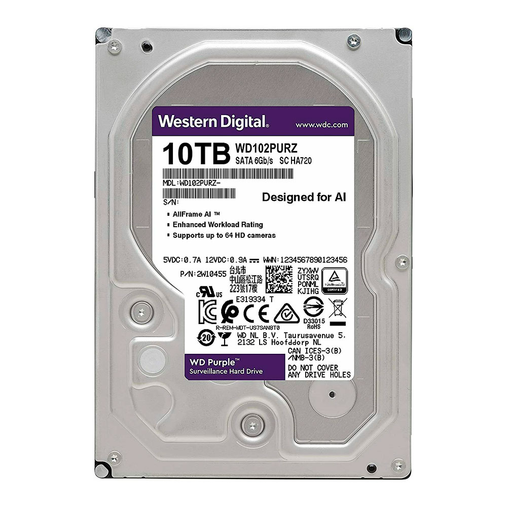 HD 10TB SATA Western Digital Purple Surveillance WD102PURZ