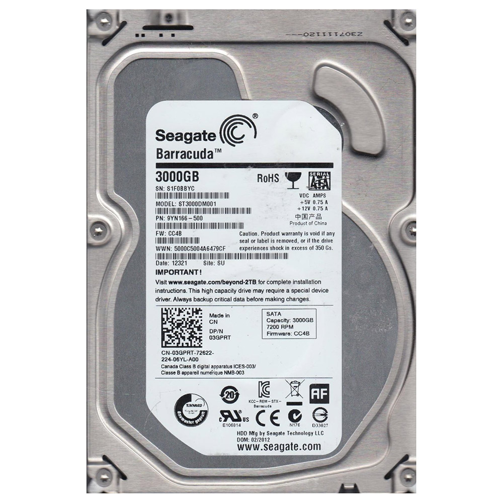 HD 3TB SATA III Seagate 64MB 7200RPM Desktop HDD ST3000DM001