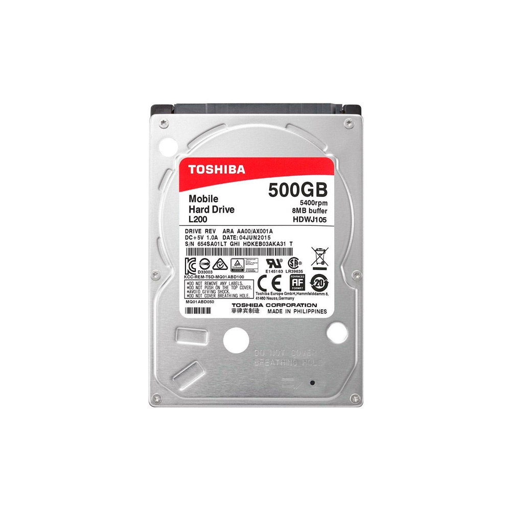 HD 500GB SATA III Toshiba L200 HDWJ105 5400RPM p/ Notebook