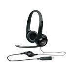 Headset Logitech H390 USB 2.0 em Couro com Controle de Volume - Preto