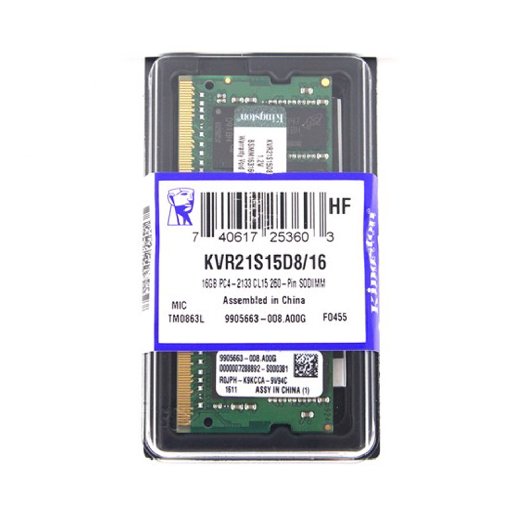 Memória Kingston 16GB DDR4 2133Mhz CL15 KVR21S15D8/16 p/Notebook
