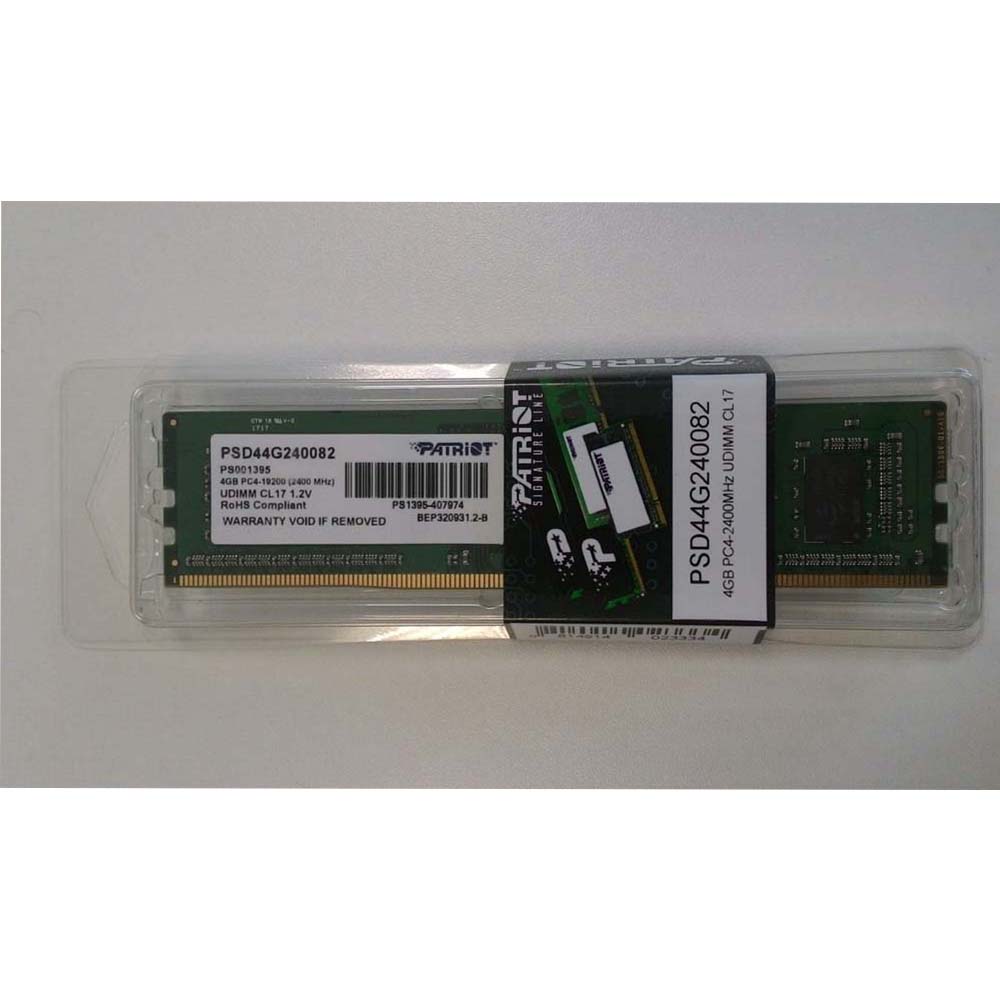 Memória Patriot 4GB DDR4 2400Mhz CL16 PSD44G240082