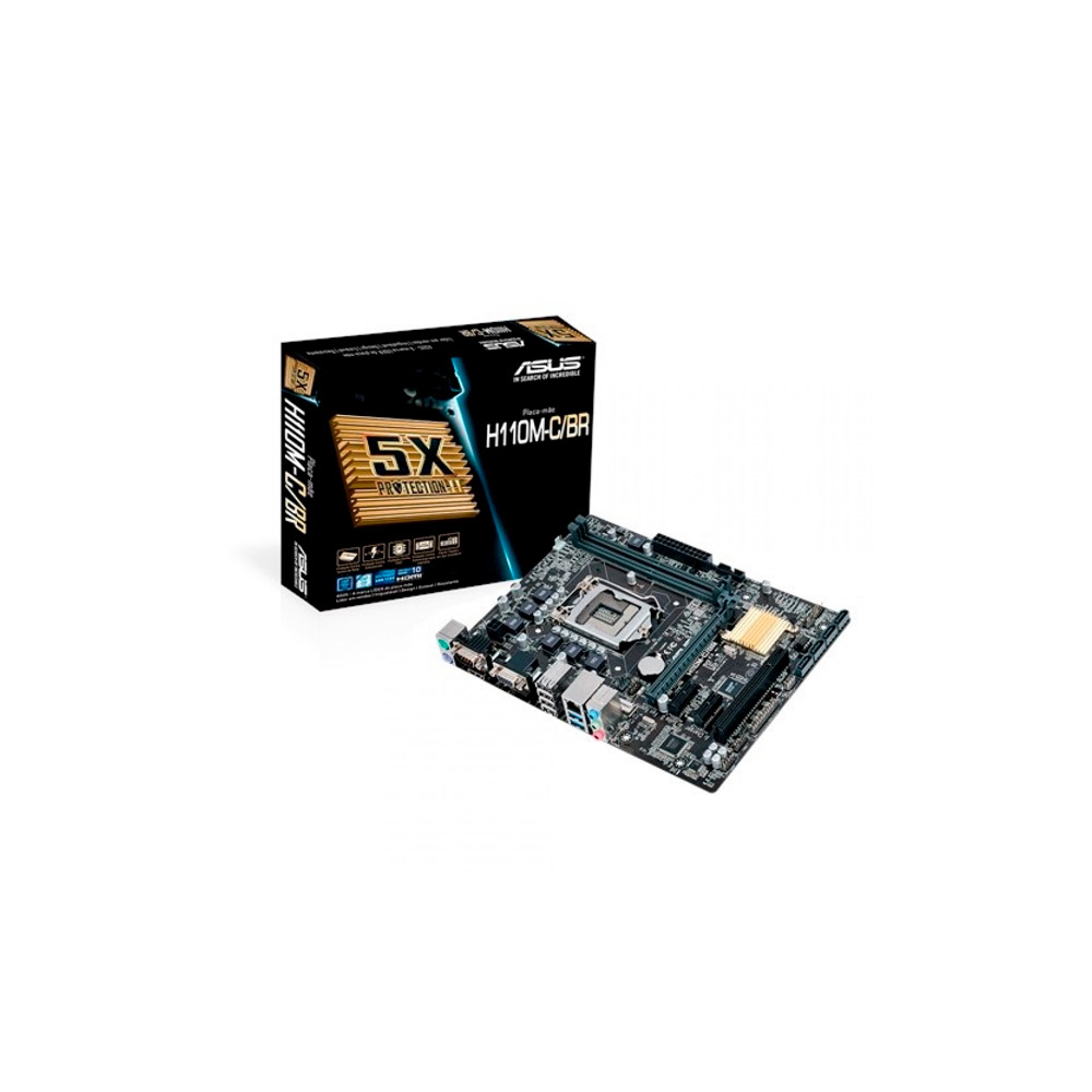 Placa Mãe ASUS Intel LGA 1151 6ª/7ª geração mATX H110M-C/BR DDR4