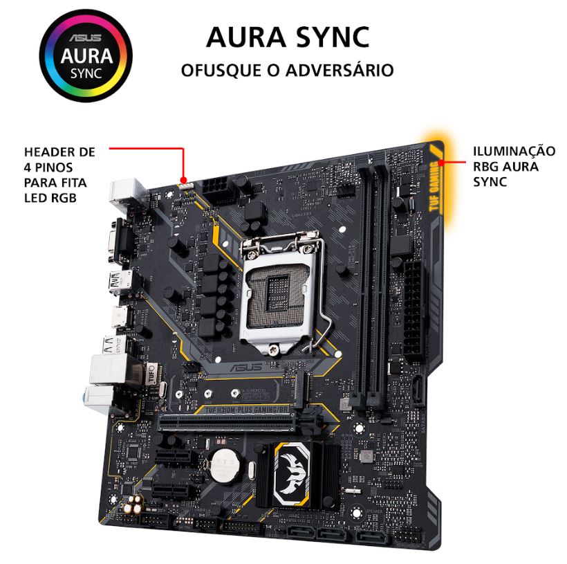 Placa Mãe Asus TUF H310M-Plus Gaming/BR, Intel LGA 1151, mATX, DDR4