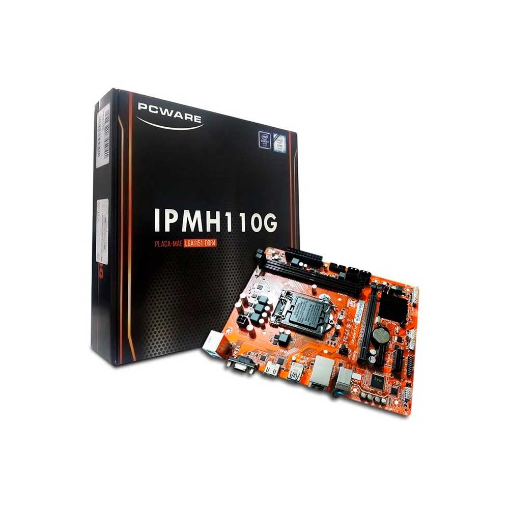 Placa-Mãe PcWare mATX IPMH110G Intel LGA 1151 DDR4 Hdmi/Vga/ 2xUSB3.0