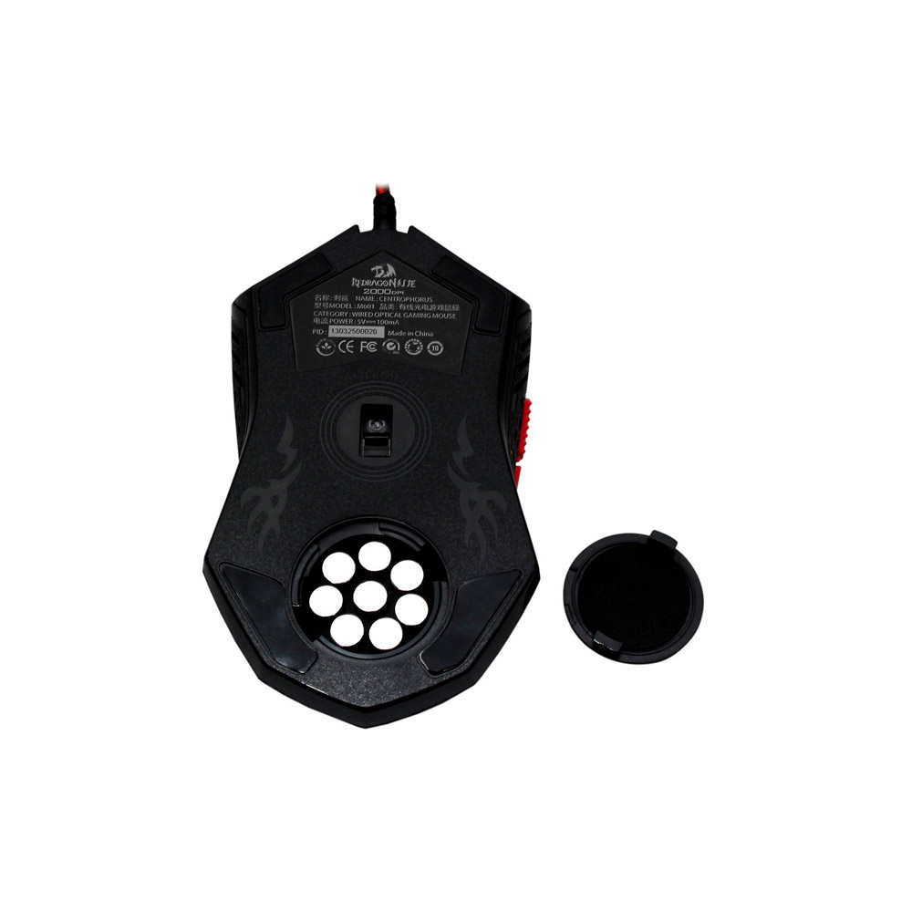 Mouse Gamer Redragon Centrophorus 2000dpi 6 botões e 8 Ajustes de peso