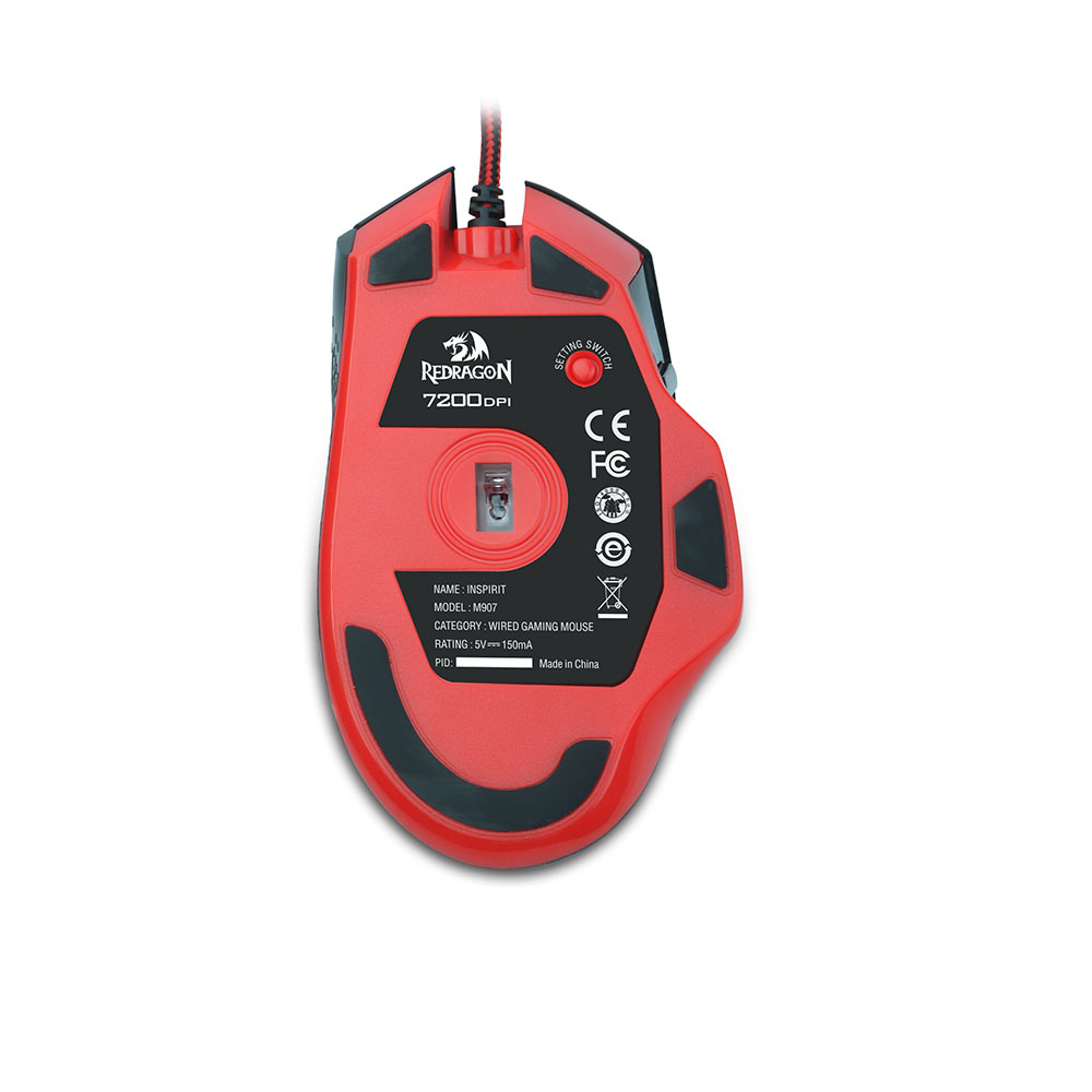 Mouse Gamer Redragon Inspirit M907 14400DPI 9 Botões RGB