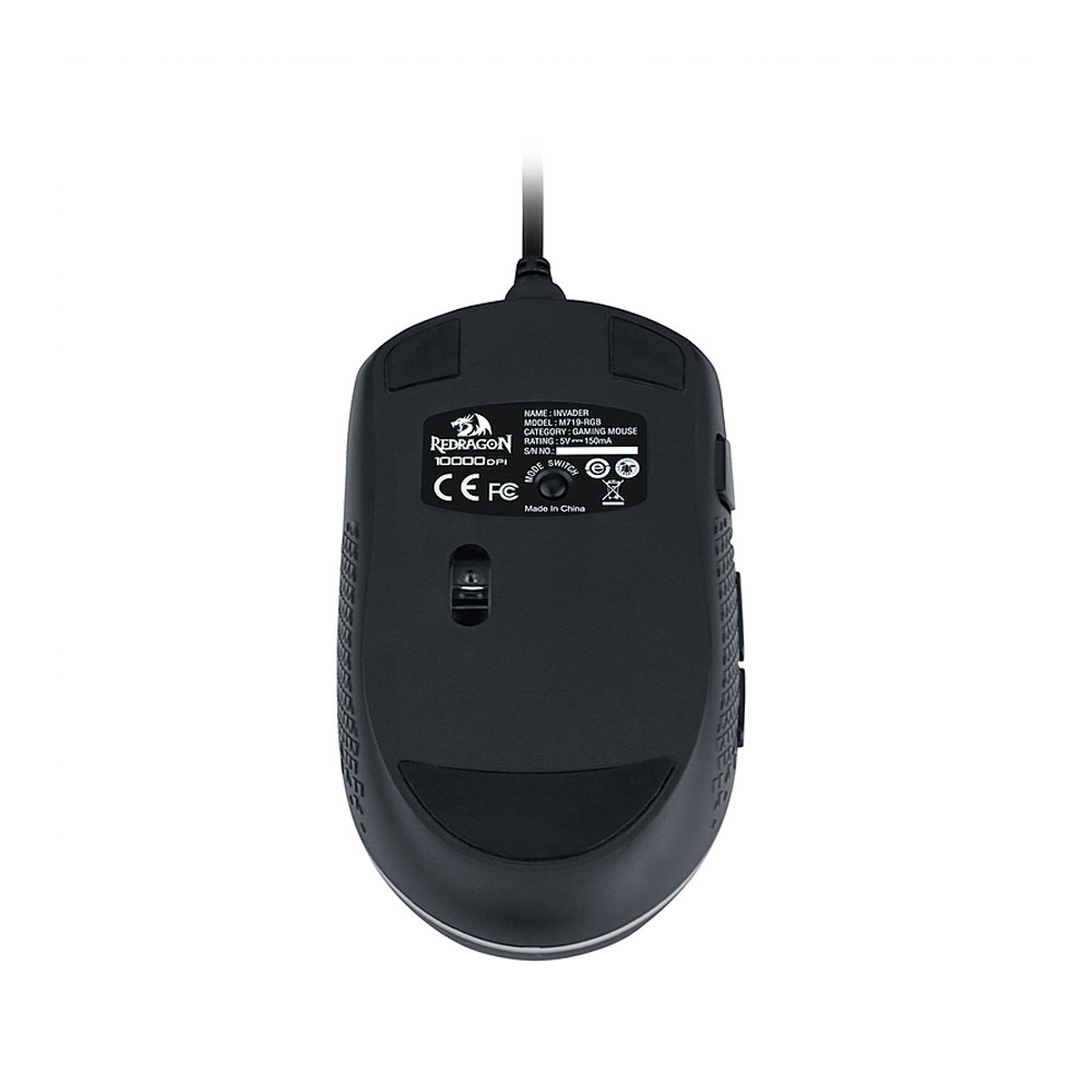 Mouse Gamer Redragon Invader RGB 10000DPI USB, M719-RGB