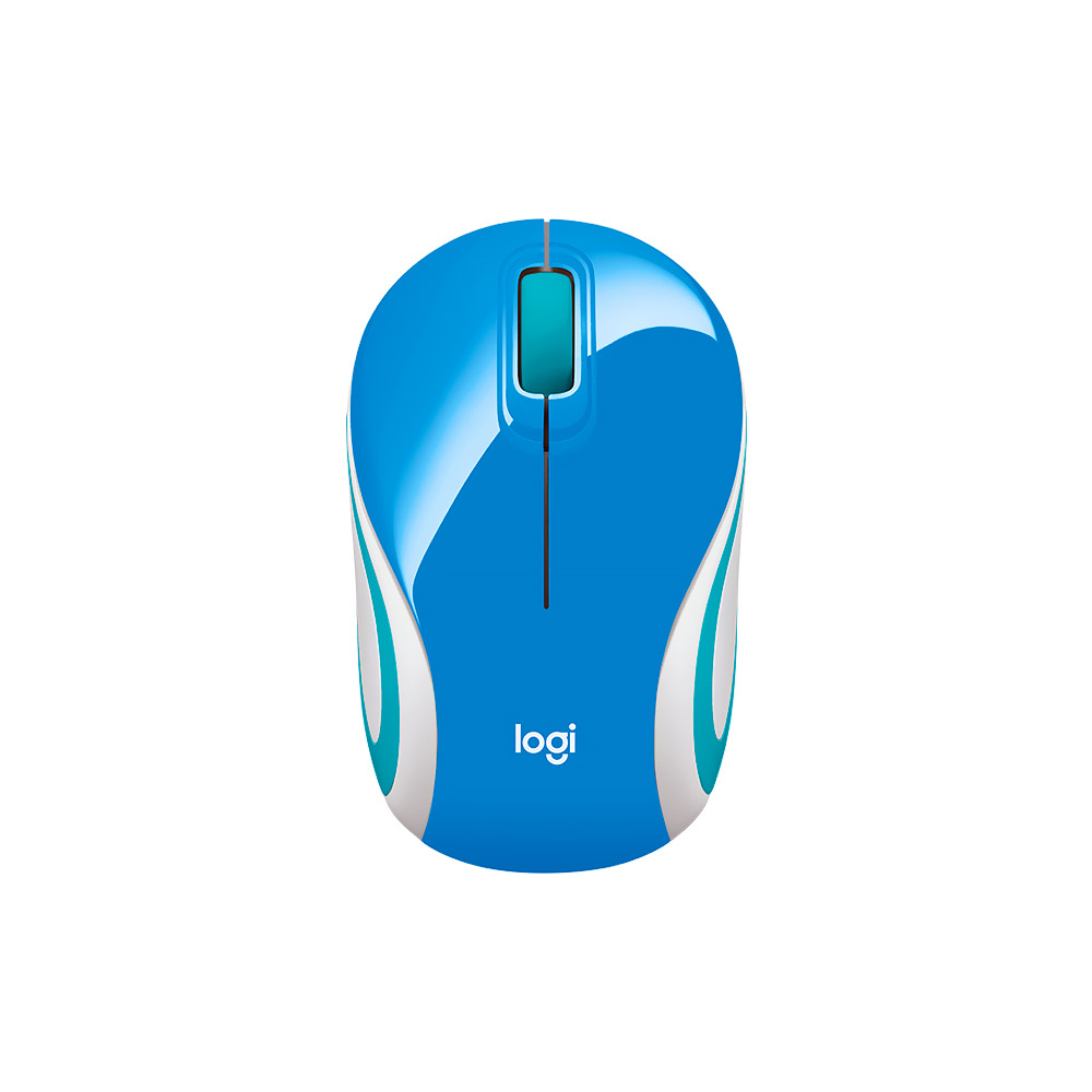 Mouse Sem Fio Logitech M187 Azul/Branco - 910-003788