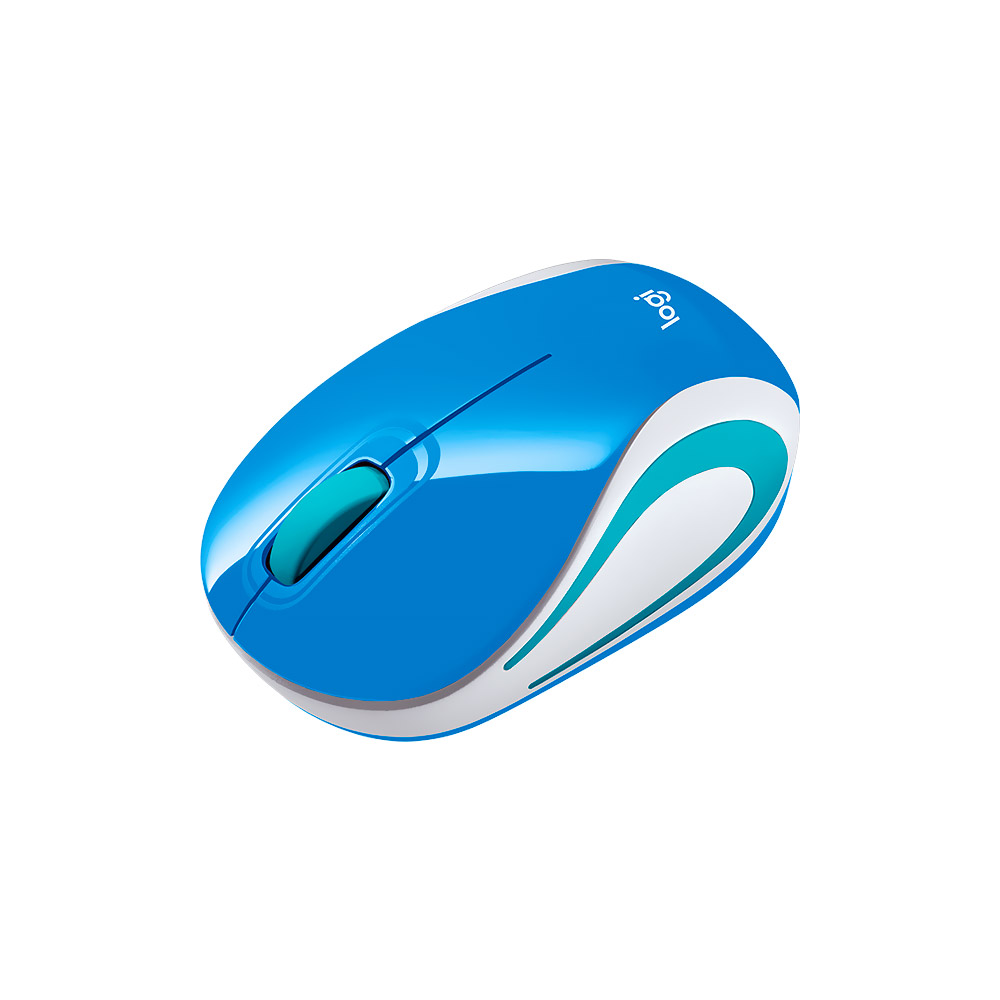 Mouse Sem Fio Logitech M187 Azul/Branco - 910-003788