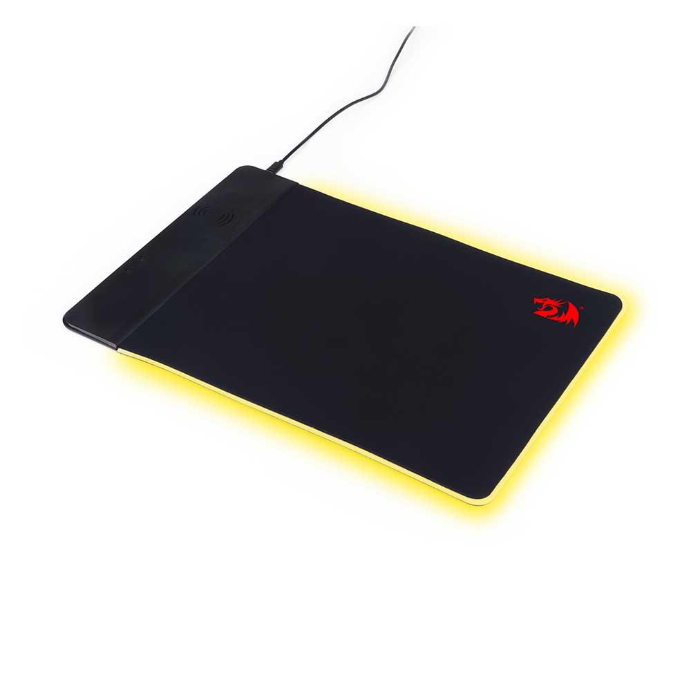 Mousepad Gamer Redragon RGB P025 com QI Charger, P025RGB, Base anti-derrapante, Dimensões 44,5 x 30,5 cm