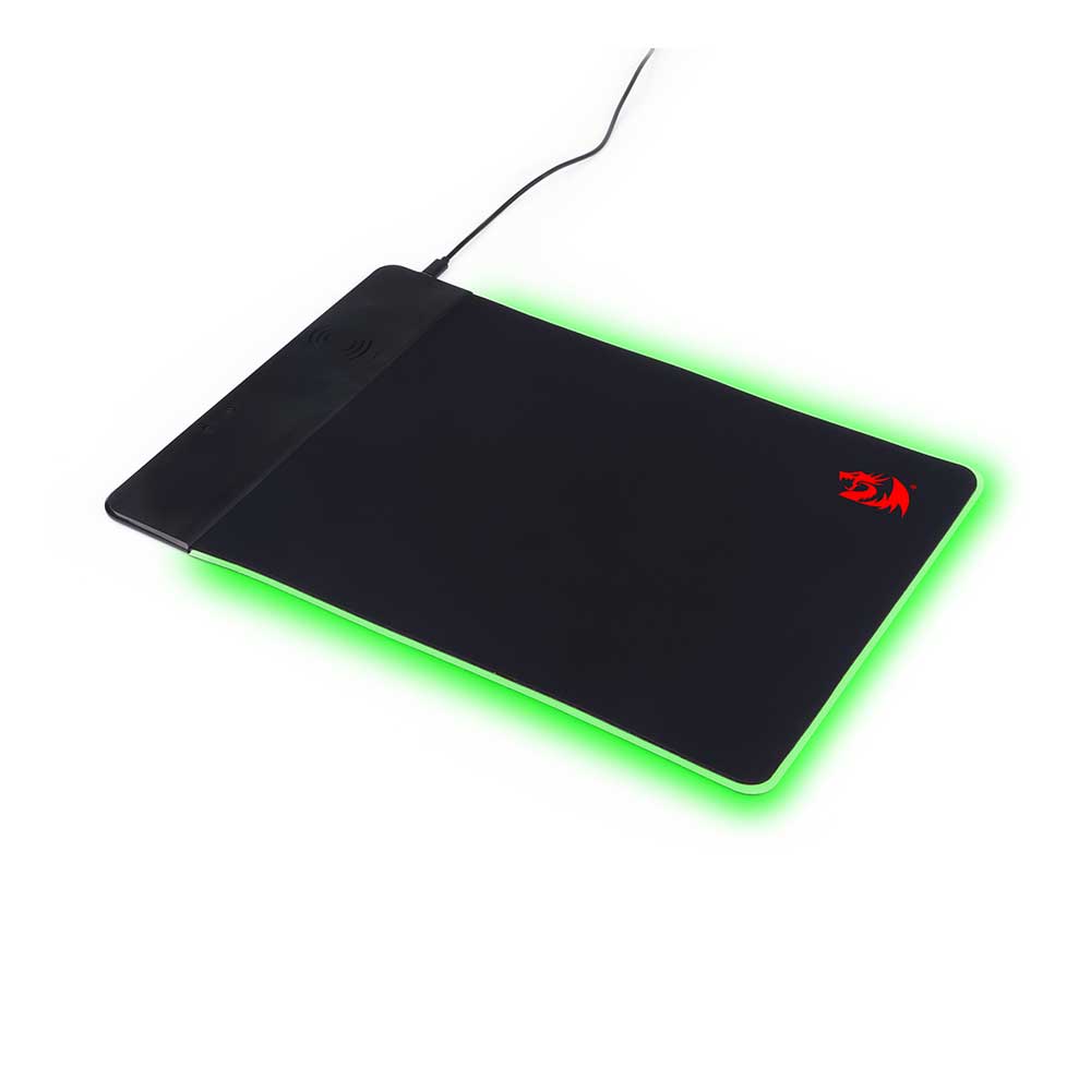 Mousepad Gamer Redragon RGB P025 com QI Charger, P025RGB, Base anti-derrapante, Dimensões 44,5 x 30,5 cm