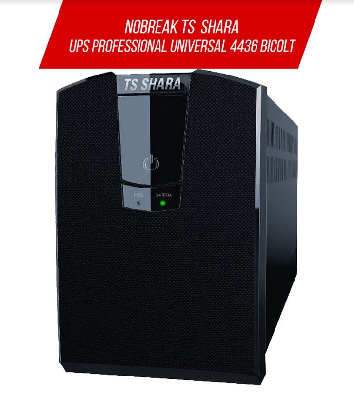 Nobreak TS Shara UPS Professional Universal 1500VA, Semi-Senoidal, 8 Tomadas de Saída, Indicador de LED, Alarme Sonoro, Bivolt, Preto - 4436
