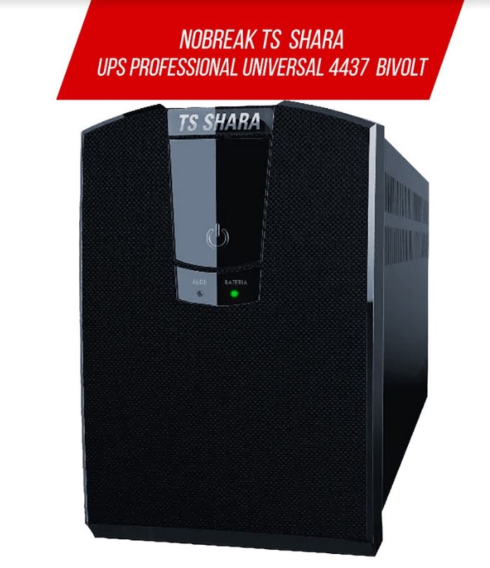 Nobreak TS Shara UPS Professional Universal 1800VA, Semi-Senoidal, 8 Tomadas de Saída, Indicador de LED, Alarme Sonoro, Bivolt, Preto - 4437