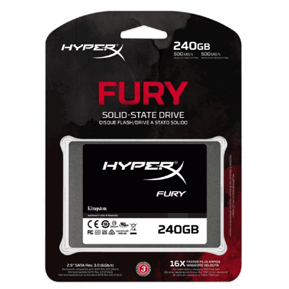 SSD 240GB Kingston HyperX Fury SATA III 6.0Gb/s - SHFS37A/240G