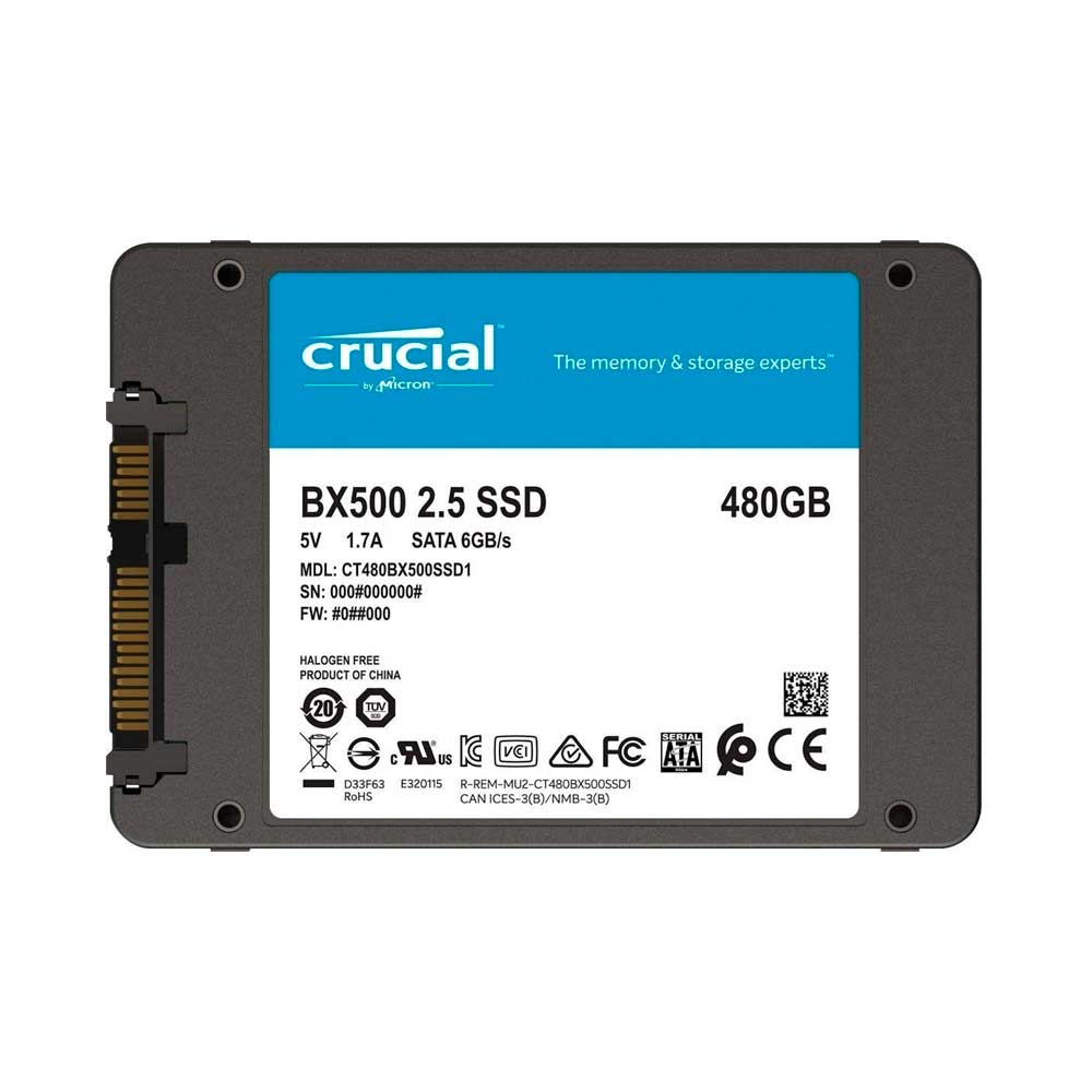 SSD 480GB Crucial BX500 3D NAND CT480BX500SSD1