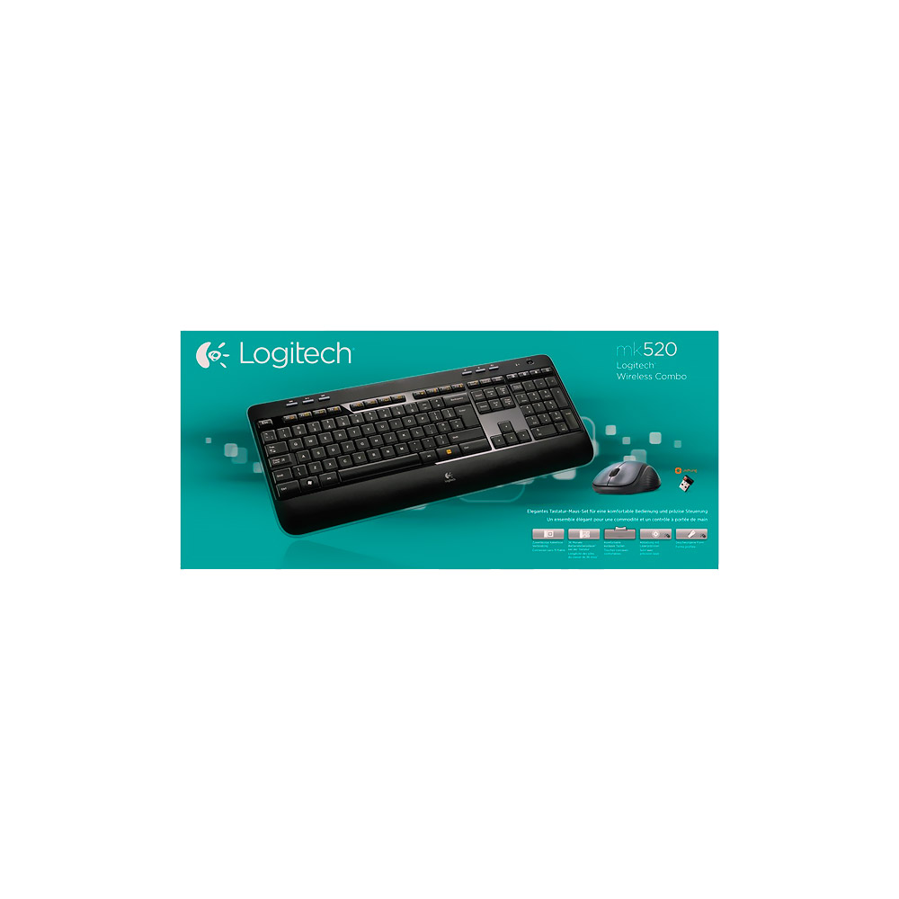 Teclado e Mouse Logitech MK520 Sem fio Multimídia Tecnologia Unifying, Incurve Keys, ABNT 2 - 920-006334