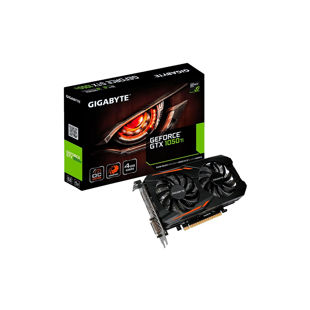 VGA GeForce 4GB GTX 1050Ti OC Gigabyte DDR5 GV-N105TOC-4GD 